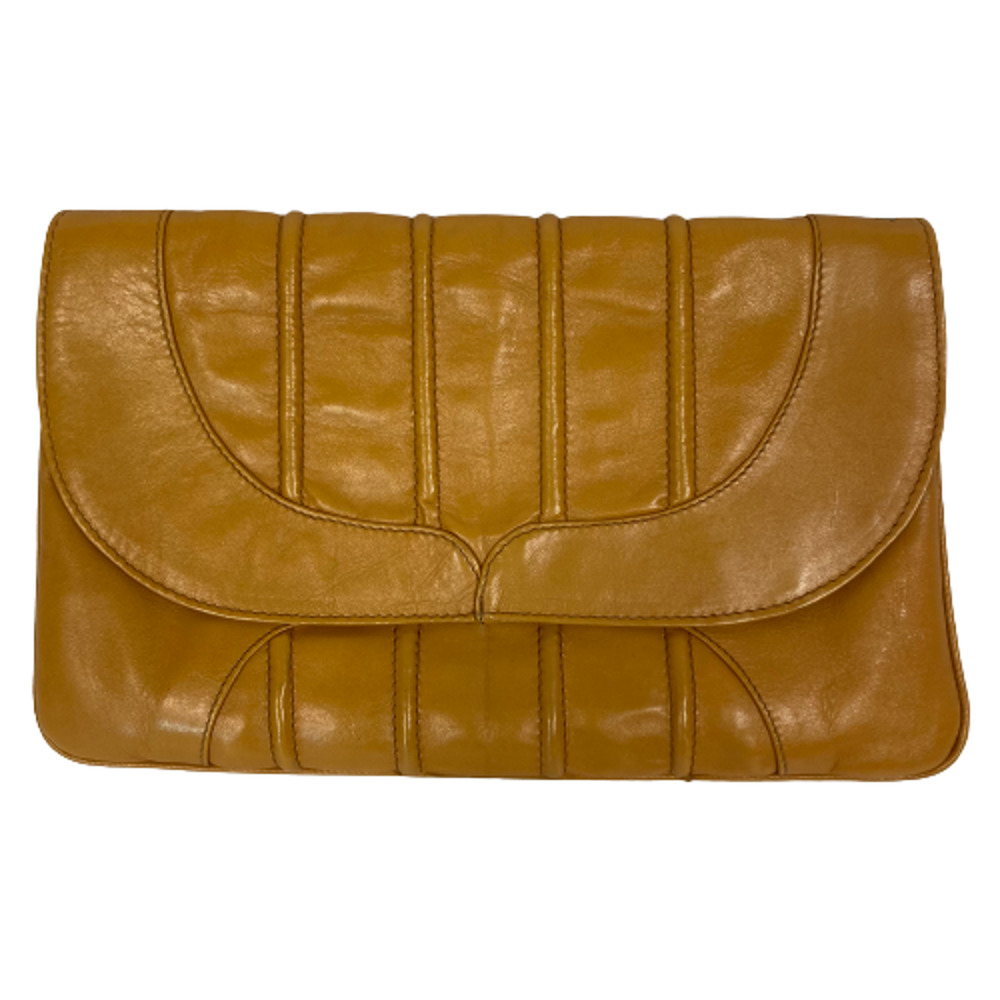 Dimensions Purse Womens Beige Tan Leather Rectangle Medium Handmade Clutch Bag